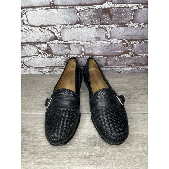 Cole Haan Black Leather Woven Weaves Buckle Loafers Dress Shoes Men 10.5M US/44 - Picture 14 of 16